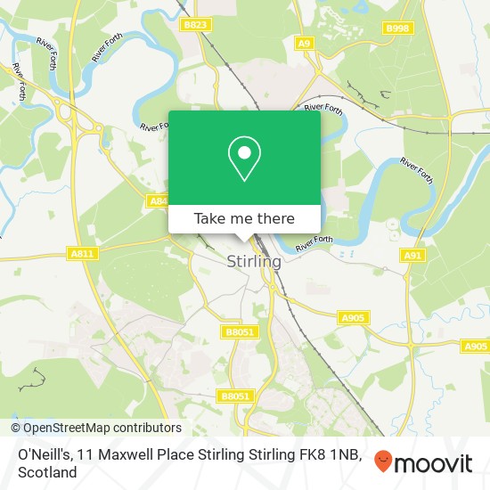 O'Neill's, 11 Maxwell Place Stirling Stirling FK8 1NB map