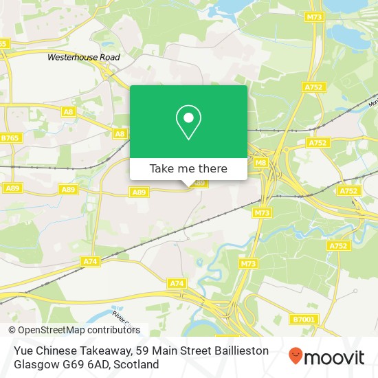 Yue Chinese Takeaway, 59 Main Street Baillieston Glasgow G69 6AD map