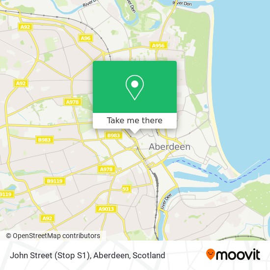 John Street (Stop S1), Aberdeen map