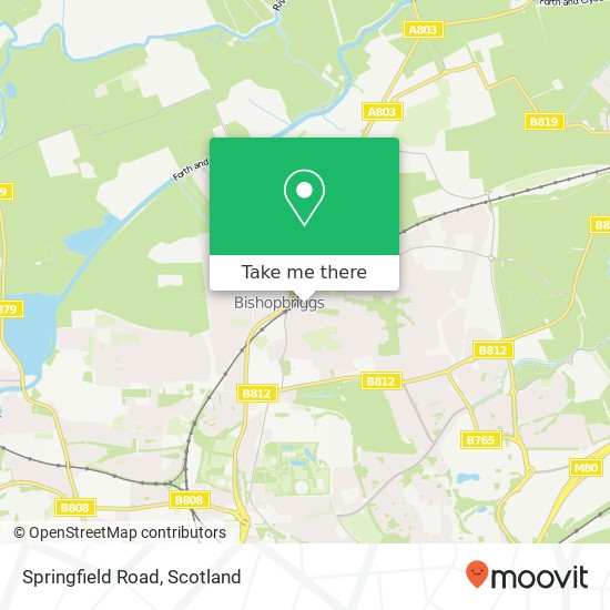 Springfield Road, Bishopbriggs Glasgow map