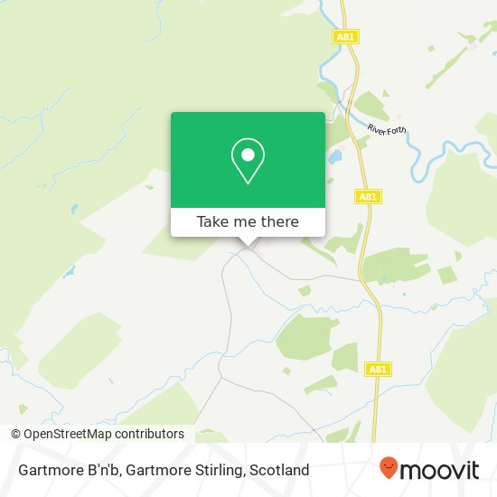 Gartmore B'n'b, Gartmore Stirling map