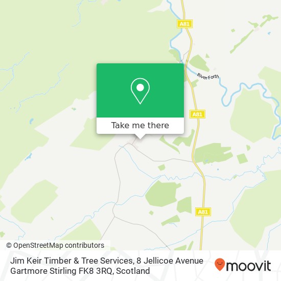 Jim Keir Timber & Tree Services, 8 Jellicoe Avenue Gartmore Stirling FK8 3RQ map