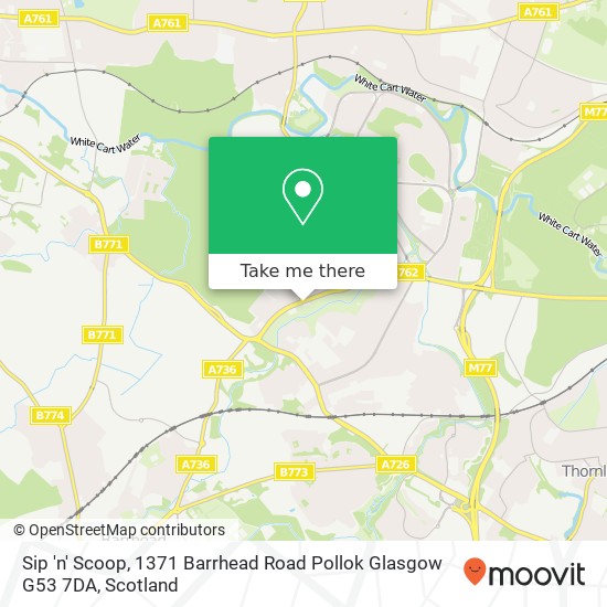 Sip 'n' Scoop, 1371 Barrhead Road Pollok Glasgow G53 7DA map
