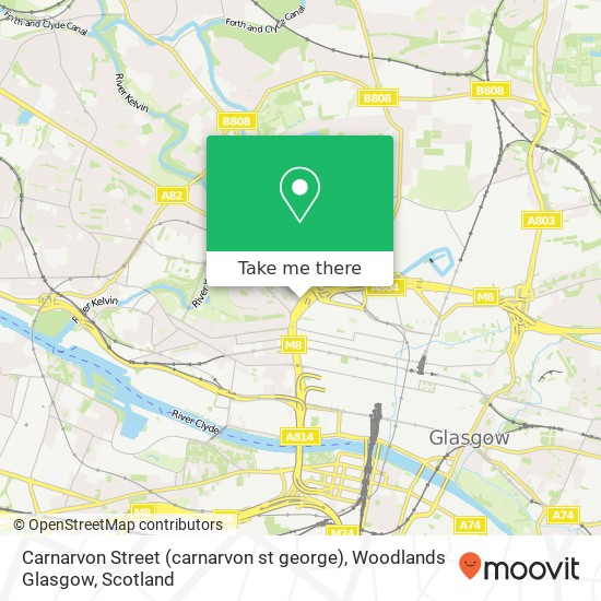 Carnarvon Street (carnarvon st george), Woodlands Glasgow map
