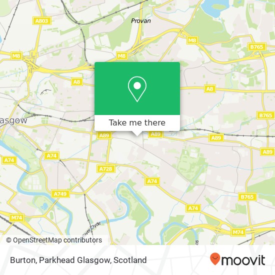 Burton, Parkhead Glasgow map