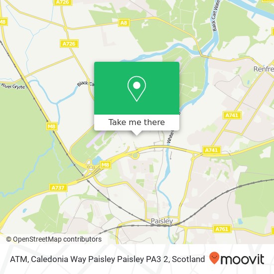 ATM, Caledonia Way Paisley Paisley PA3 2 map