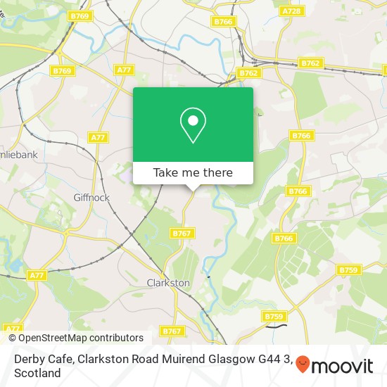 Derby Cafe, Clarkston Road Muirend Glasgow G44 3 map
