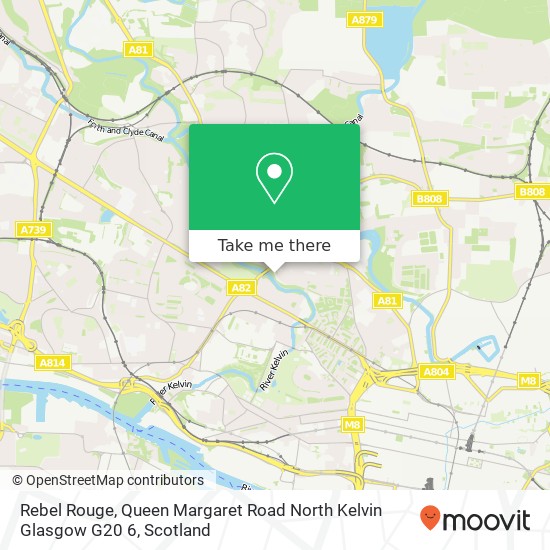 Rebel Rouge, Queen Margaret Road North Kelvin Glasgow G20 6 map