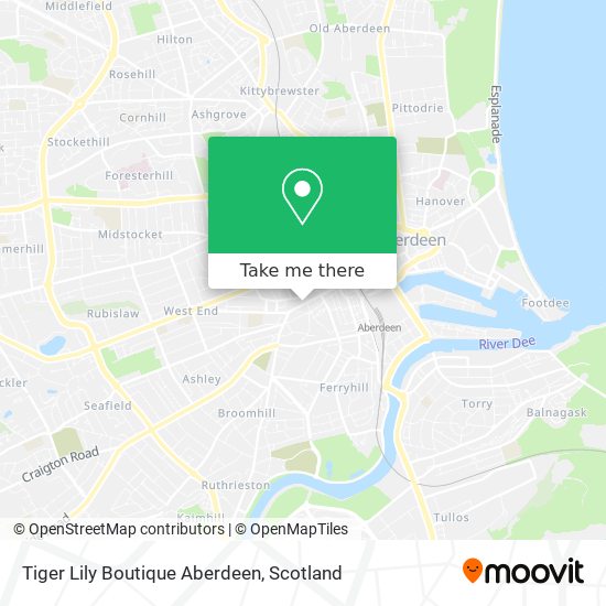 Tiger Lily Boutique Aberdeen map