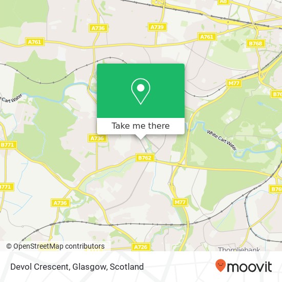 Devol Crescent, Glasgow map
