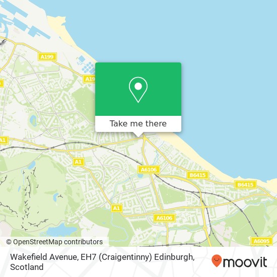 Wakefield Avenue, EH7 (Craigentinny) Edinburgh map