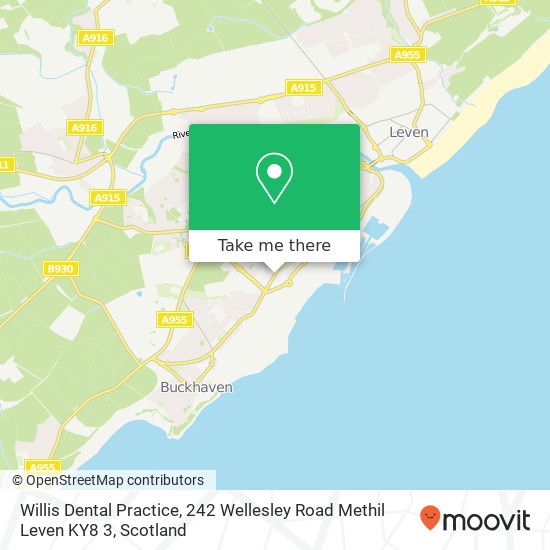Willis Dental Practice, 242 Wellesley Road Methil Leven KY8 3 map