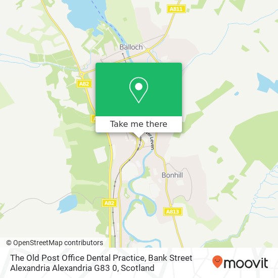 The Old Post Office Dental Practice, Bank Street Alexandria Alexandria G83 0 map