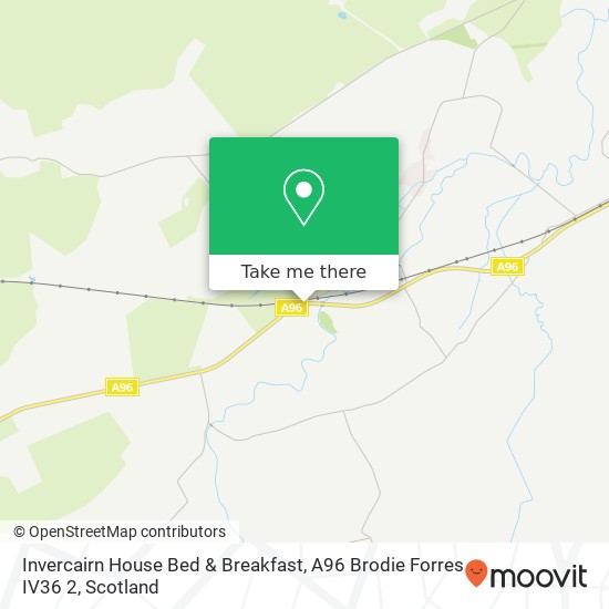 Invercairn House Bed & Breakfast, A96 Brodie Forres IV36 2 map