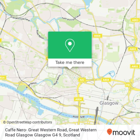 Caffe Nero- Great Western Road, Great Western Road Glasgow Glasgow G4 9 map