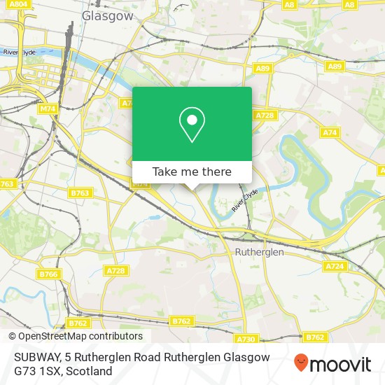 SUBWAY, 5 Rutherglen Road Rutherglen Glasgow G73 1SX map