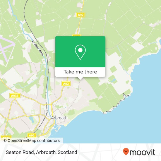 Seaton Road, Arbroath map