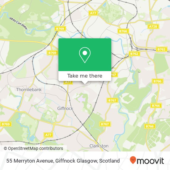 55 Merryton Avenue, Giffnock Glasgow map