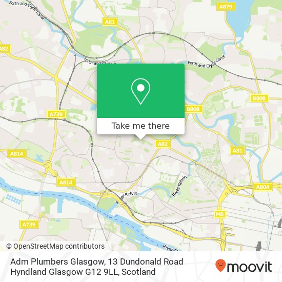 Adm Plumbers Glasgow, 13 Dundonald Road Hyndland Glasgow G12 9LL map