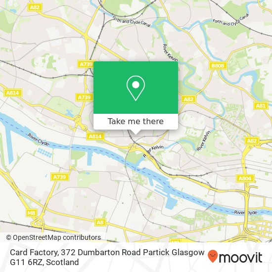 Card Factory, 372 Dumbarton Road Partick Glasgow G11 6RZ map