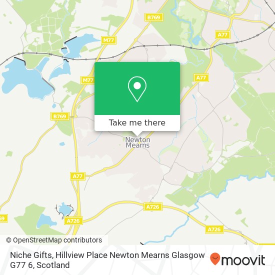 Niche Gifts, Hillview Place Newton Mearns Glasgow G77 6 map