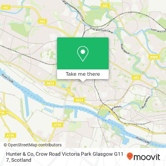 Hunter & Co, Crow Road Victoria Park Glasgow G11 7 map