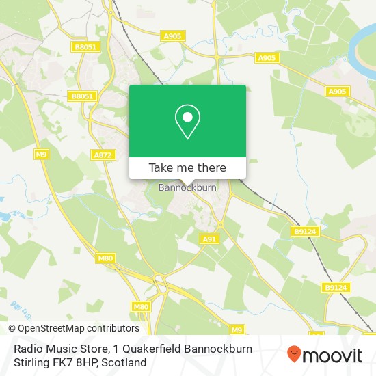 Radio Music Store, 1 Quakerfield Bannockburn Stirling FK7 8HP map