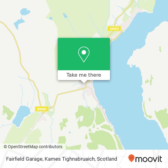 Fairfield Garage, Kames Tighnabruaich map