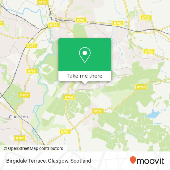 Birgidale Terrace, Glasgow map