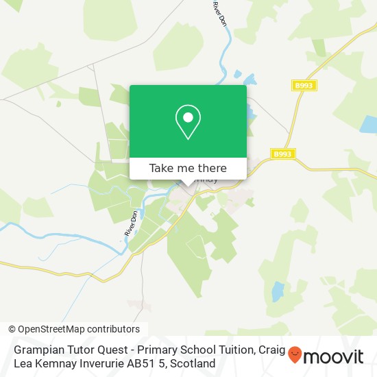 Grampian Tutor Quest - Primary School Tuition, Craig Lea Kemnay Inverurie AB51 5 map