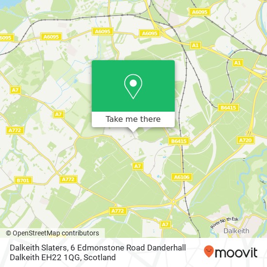 Dalkeith Slaters, 6 Edmonstone Road Danderhall Dalkeith EH22 1QG map