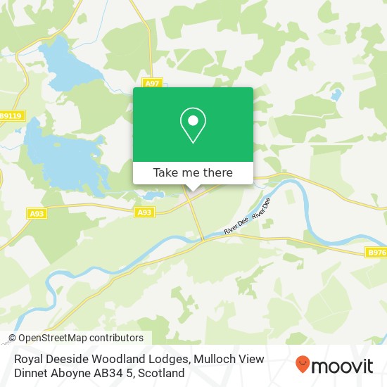 Royal Deeside Woodland Lodges, Mulloch View Dinnet Aboyne AB34 5 map