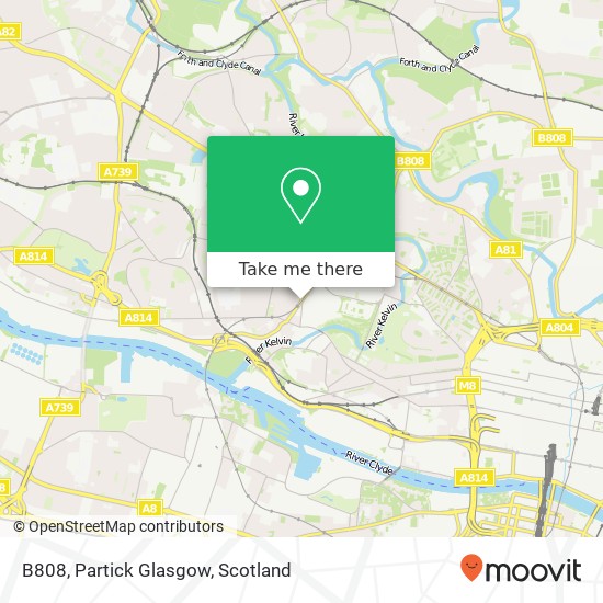 B808, Partick Glasgow map