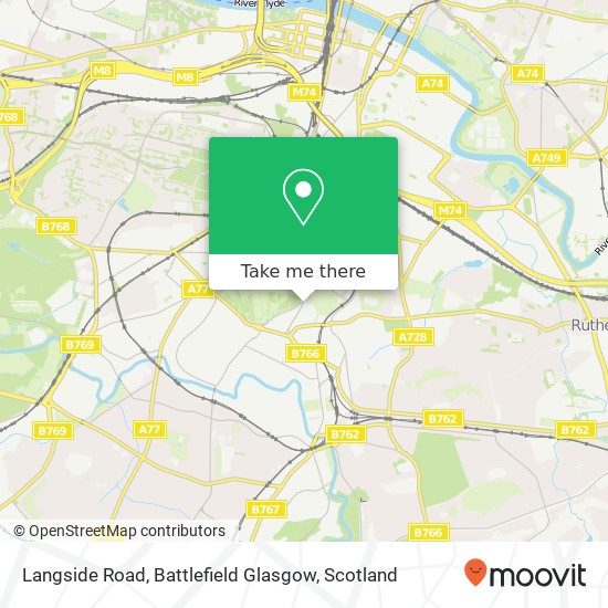 Langside Road, Battlefield Glasgow map