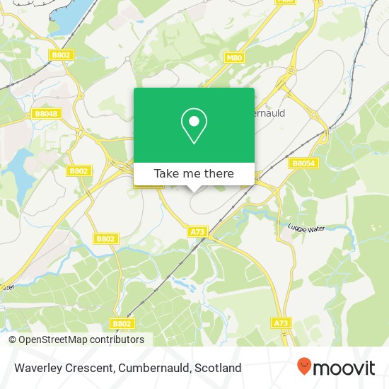 Waverley Crescent, Cumbernauld map