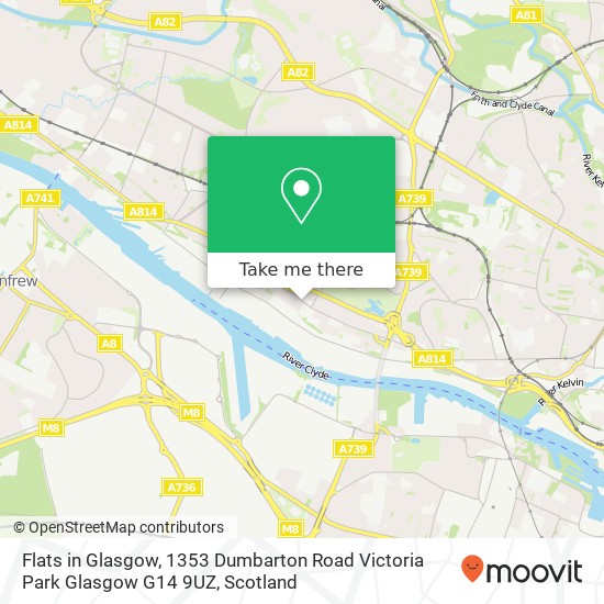 Flats in Glasgow, 1353 Dumbarton Road Victoria Park Glasgow G14 9UZ map