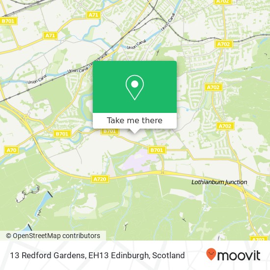 13 Redford Gardens, EH13 Edinburgh map