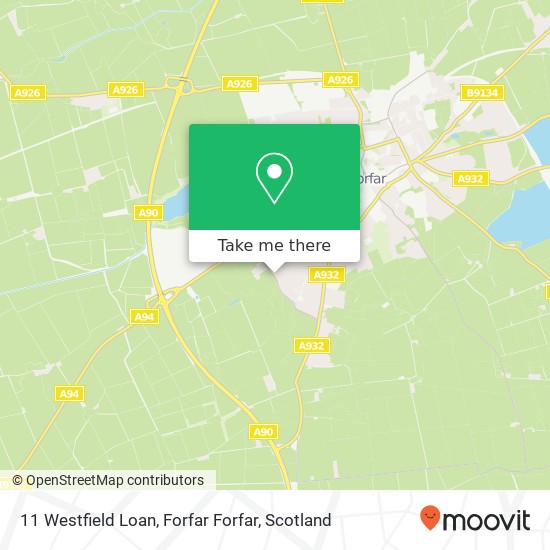 11 Westfield Loan, Forfar Forfar map