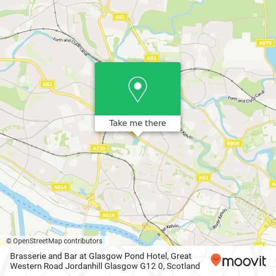 Brasserie and Bar at Glasgow Pond Hotel, Great Western Road Jordanhill Glasgow G12 0 map