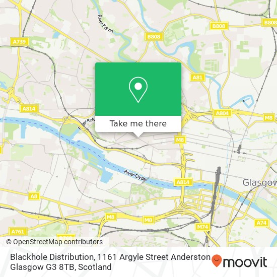 Blackhole Distribution, 1161 Argyle Street Anderston Glasgow G3 8TB map