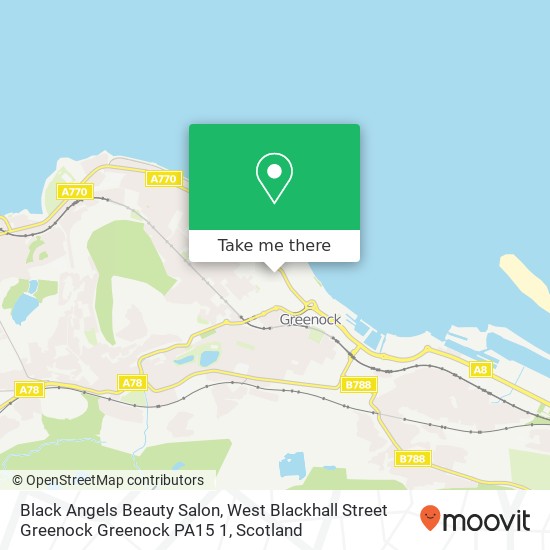 Black Angels Beauty Salon, West Blackhall Street Greenock Greenock PA15 1 map