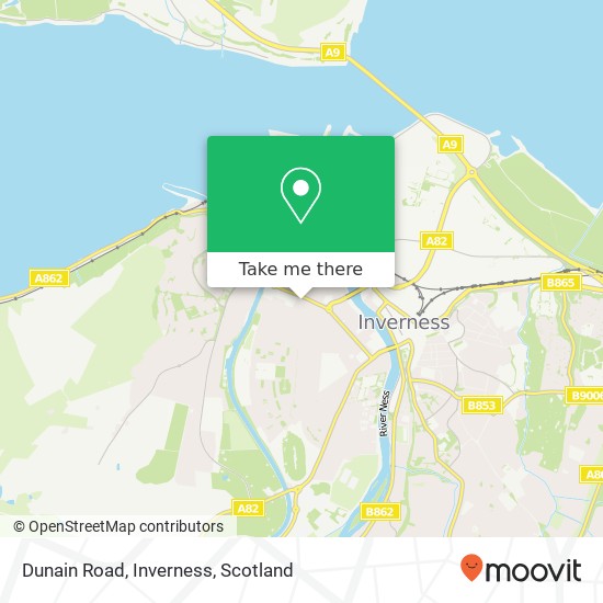 Dunain Road, Inverness map
