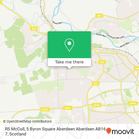 RS McColl, 5 Byron Square Aberdeen Aberdeen AB16 7 map