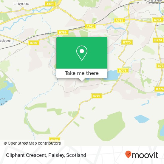 Oliphant Crescent, Paisley map