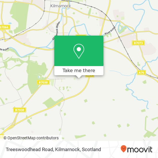 Treeswoodhead Road, Kilmarnock map
