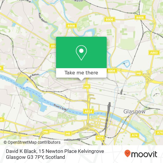 David K Black, 15 Newton Place Kelvingrove Glasgow G3 7PY map