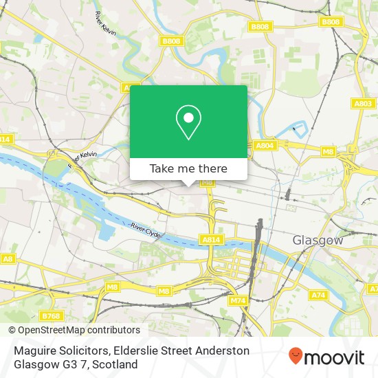 Maguire Solicitors, Elderslie Street Anderston Glasgow G3 7 map
