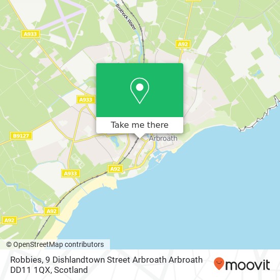 Robbies, 9 Dishlandtown Street Arbroath Arbroath DD11 1QX map