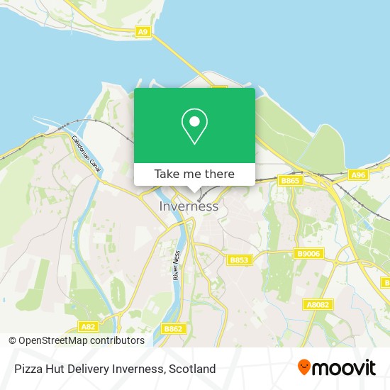Pizza Hut Delivery Inverness map