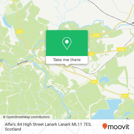 Alfie's, 84 High Street Lanark Lanark ML11 7ES map
